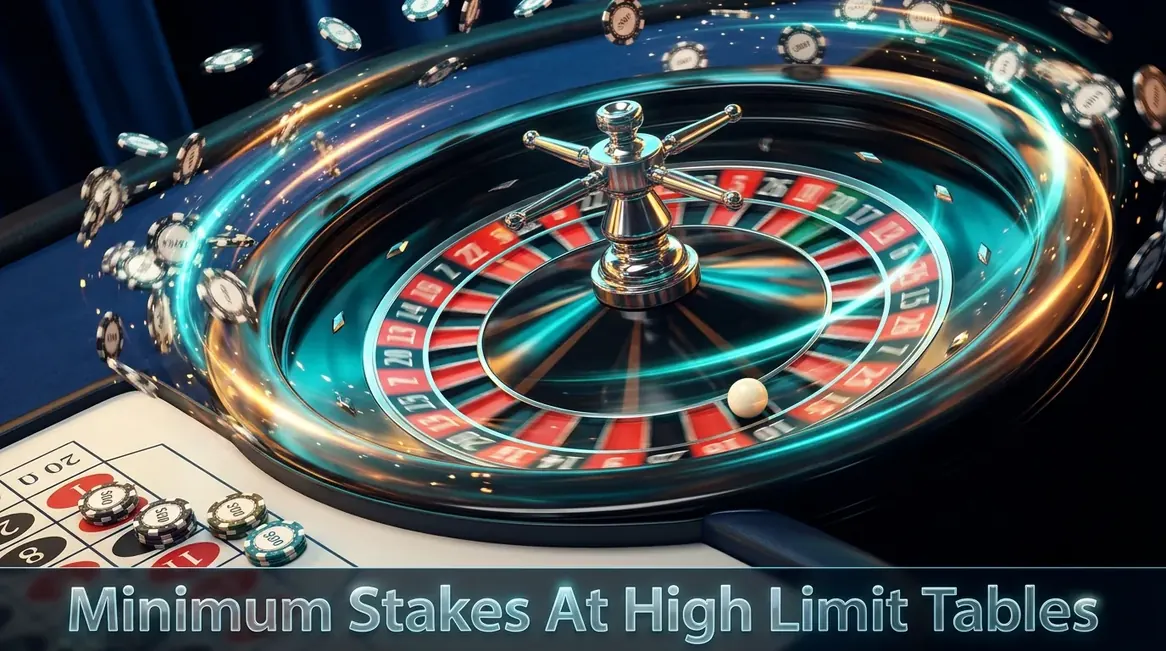 Minimum stakes chips on a high limit roulette table
